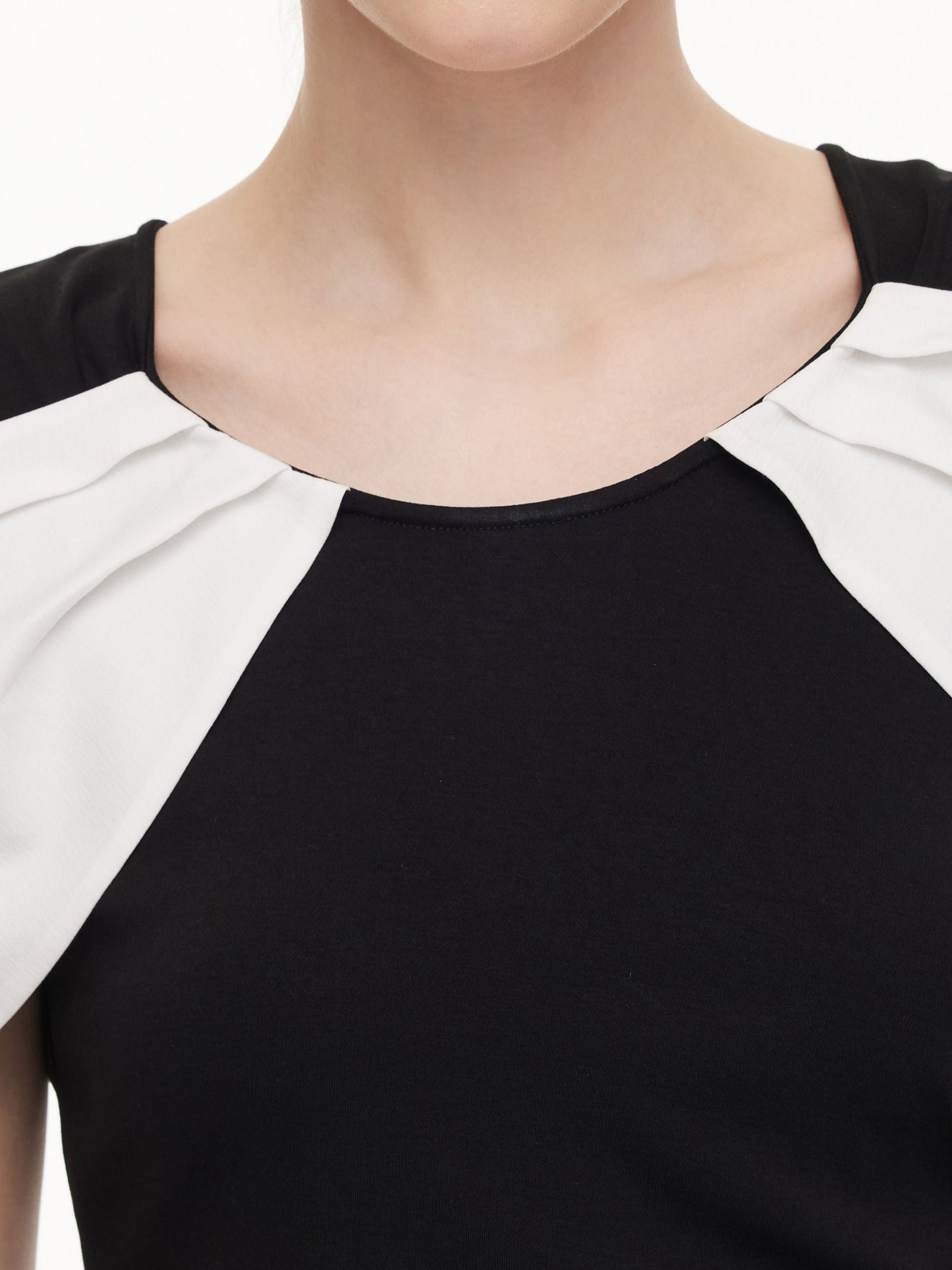 Pre-Order Color Block Cold Shoulder Women Patchwork Side Slit Knit Midi Dress