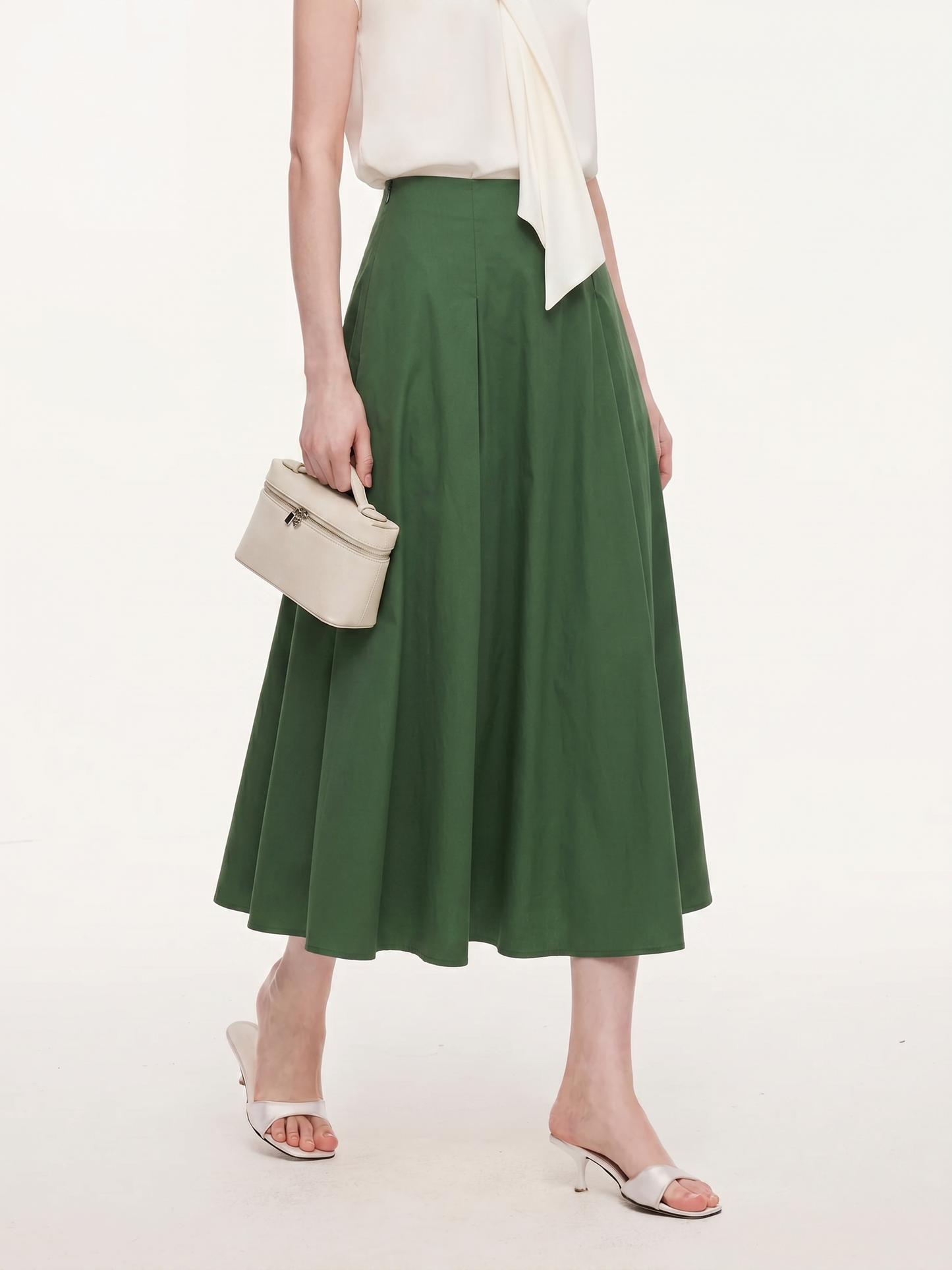 Cotton Blend A-Line Women Skirt