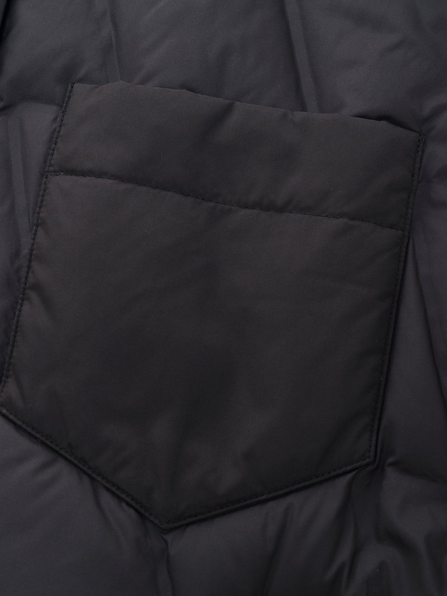 Drawstring Hem Shirt Collar Goose Down Jacket