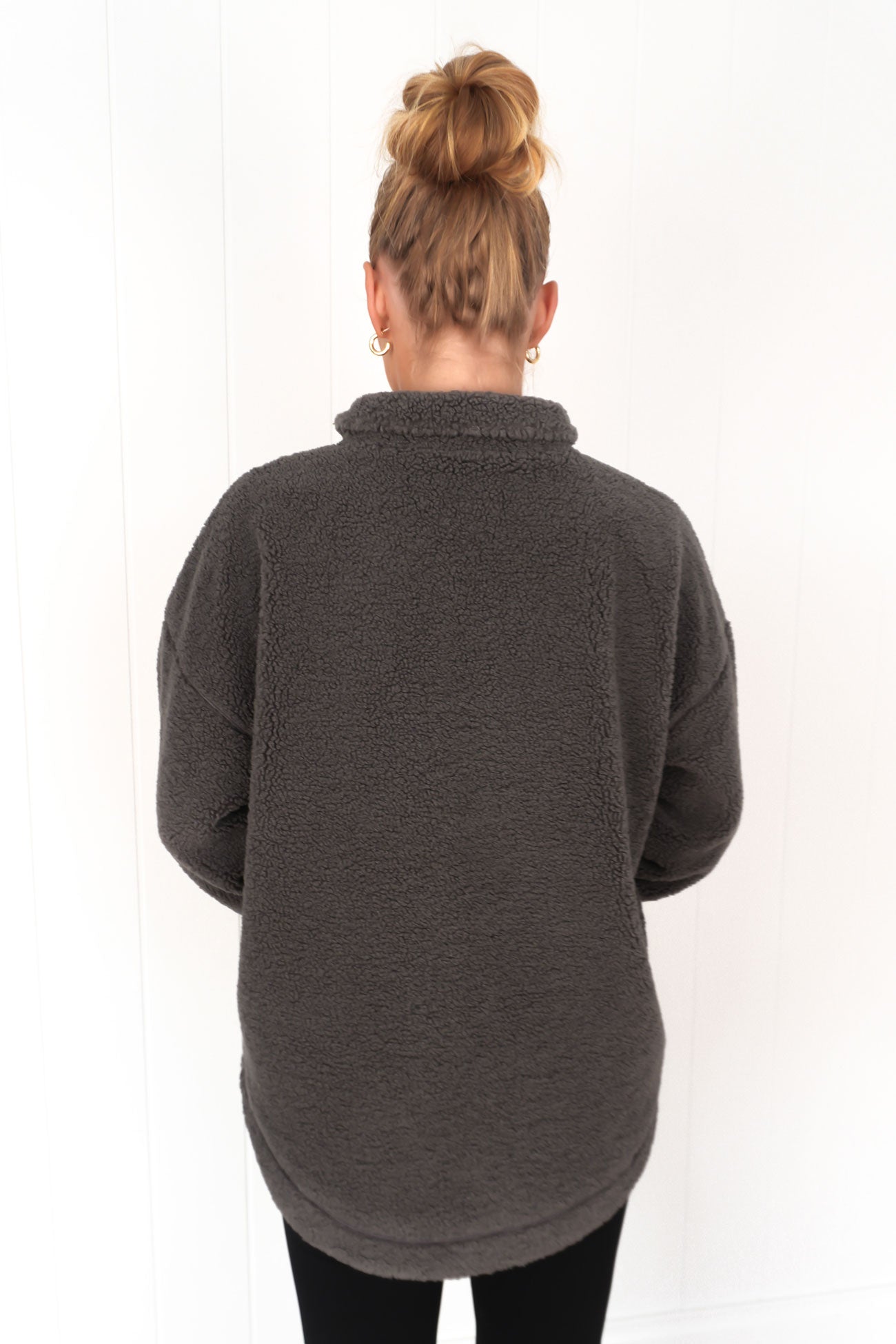 Ace Quarter Teddy Charcoal