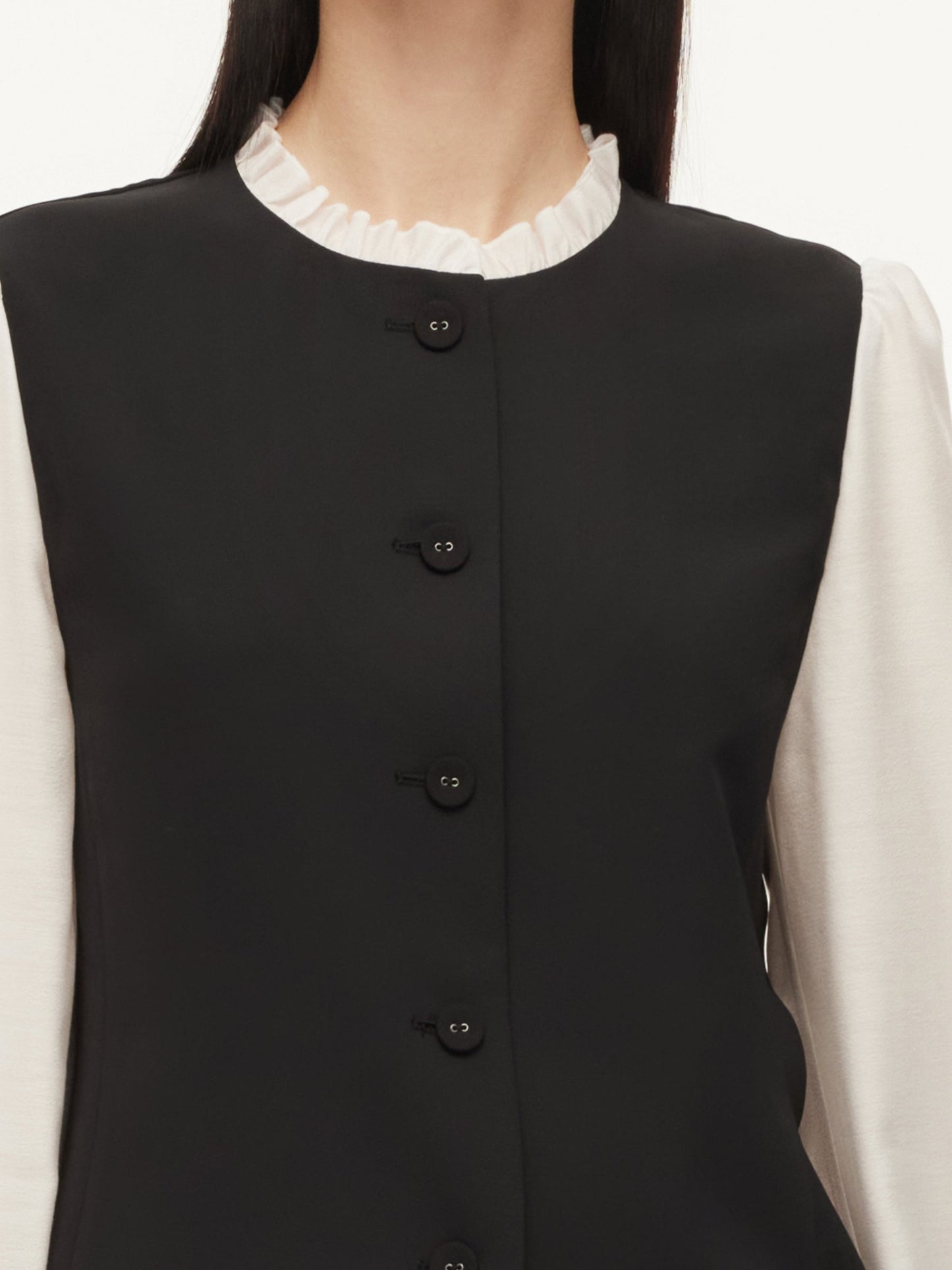 Four-Way Stretch Mock Layered Shirt And Pants Two-Piece Set With Self-Tie Belt
