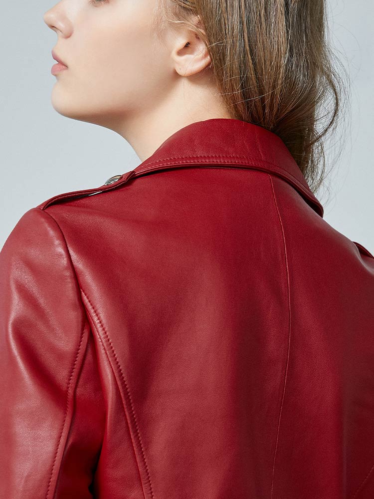 Sheepskin Lapel Crop Women Jacket For Dresses