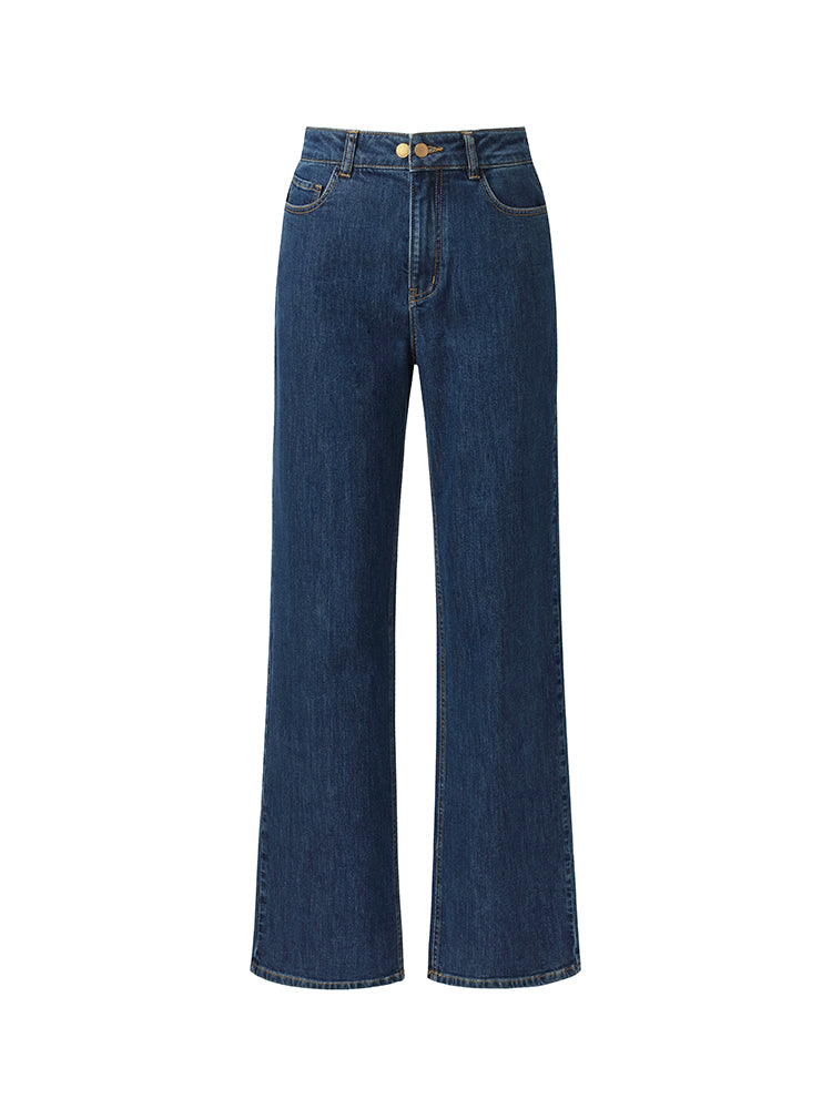 100% Cotton Bow Top And Adjustable Waist Denim Jeans Two-Piece Set