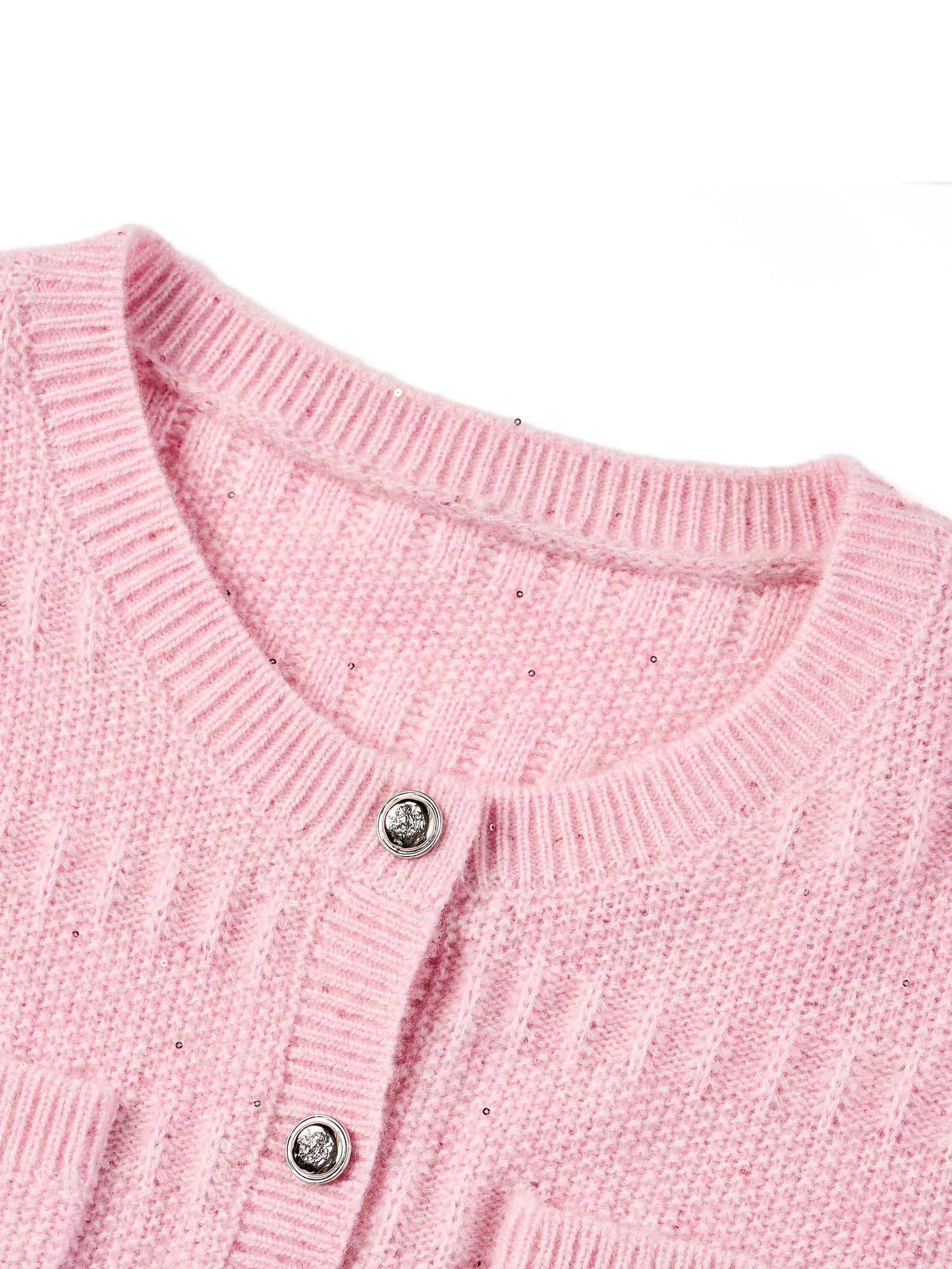 [Preview] Wool Blend Round Neck Women Cardigan