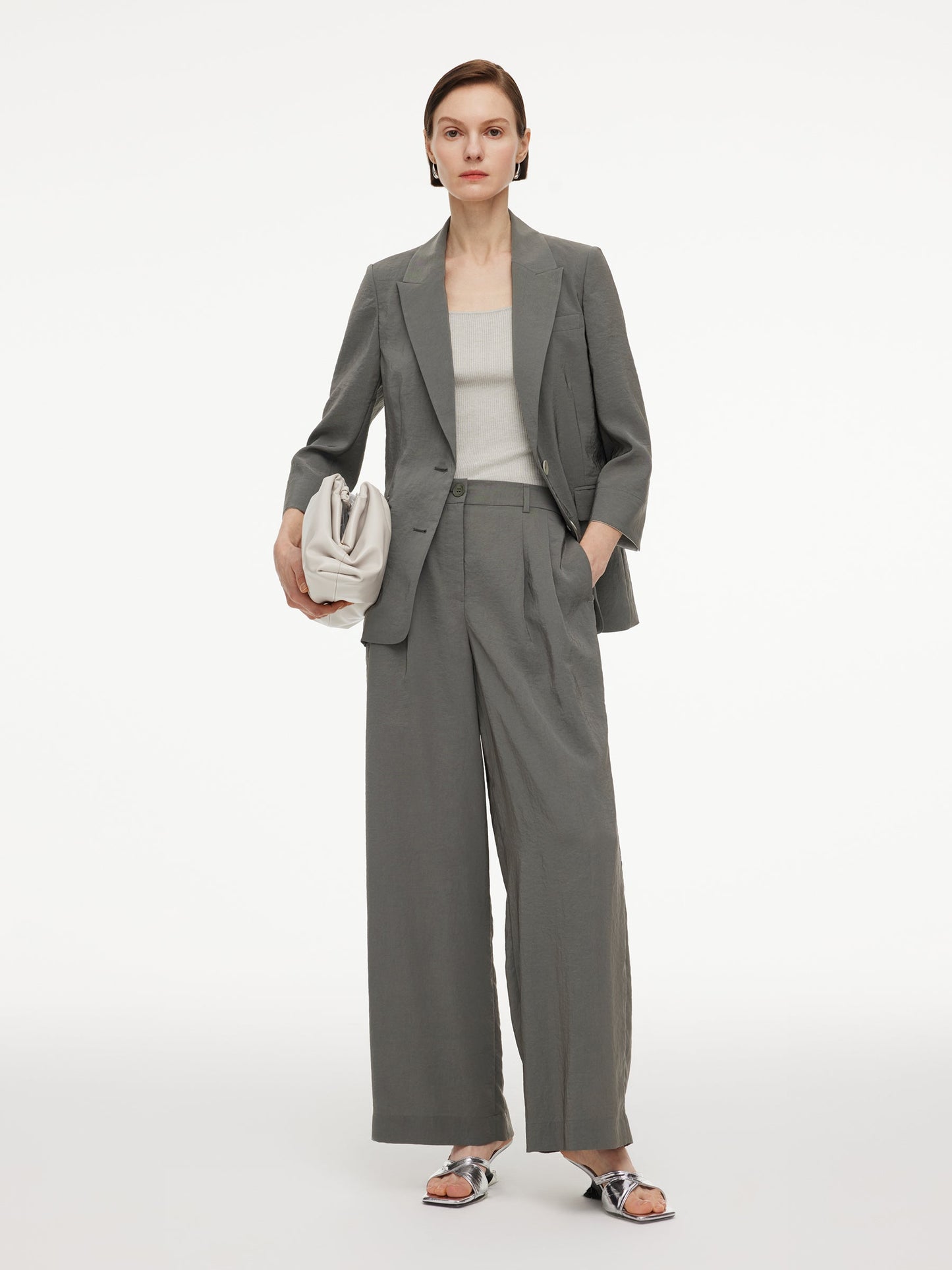 Triacetate Blend Women Straight Leg Pants