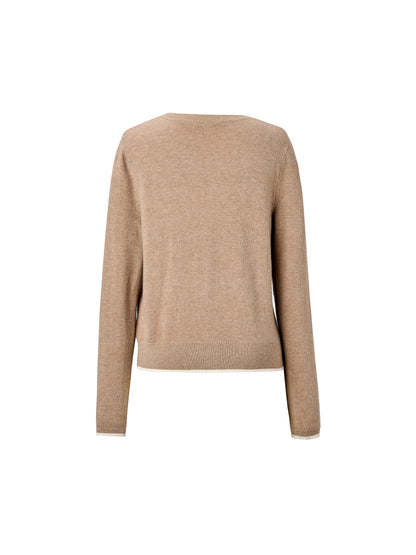 [Preview] 100% Wool Color Block Women Knit Top