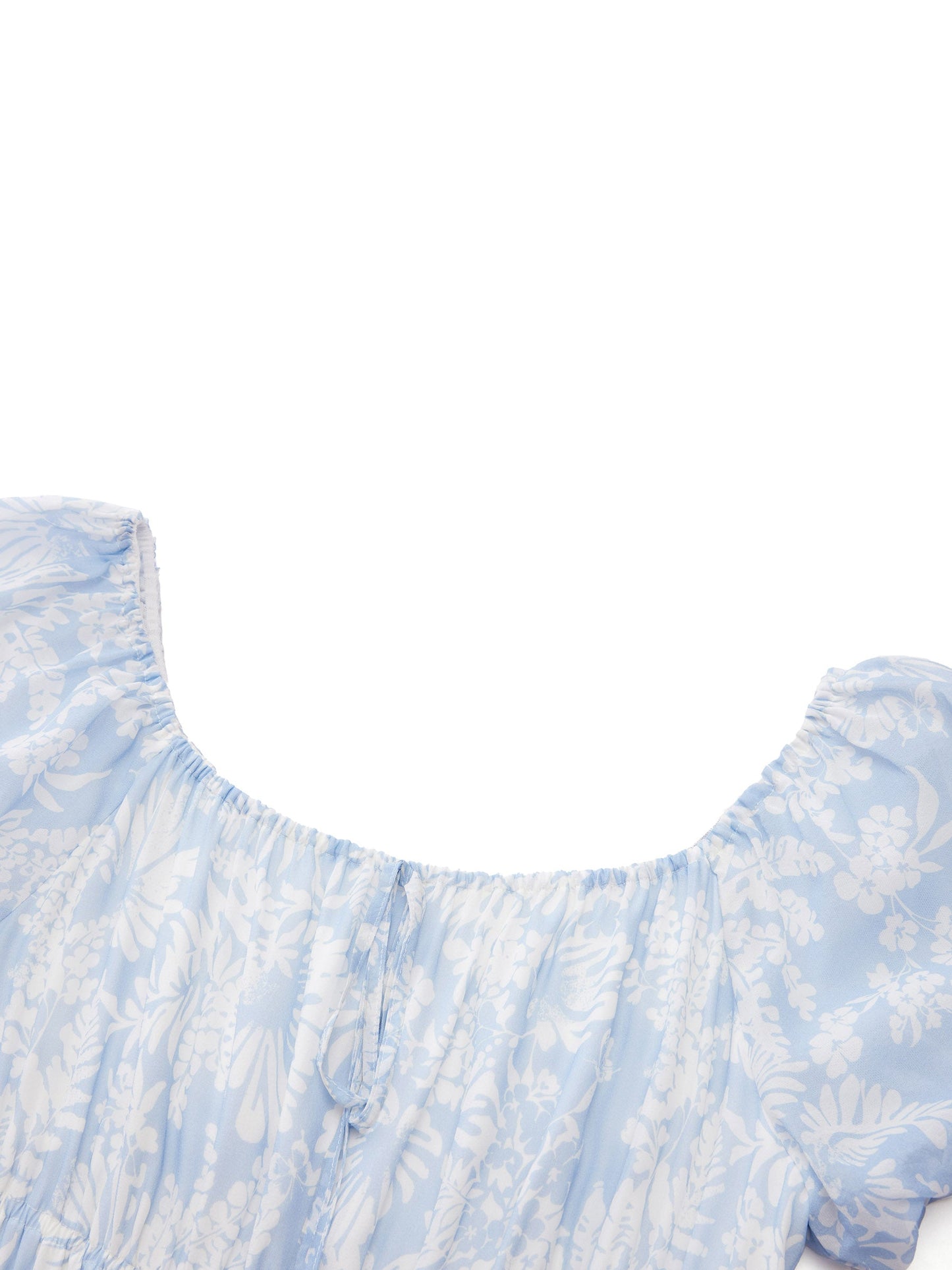 10MM Mulberry Silk Floral Print Women Bubble Hem Midi Dress With Scrunchie