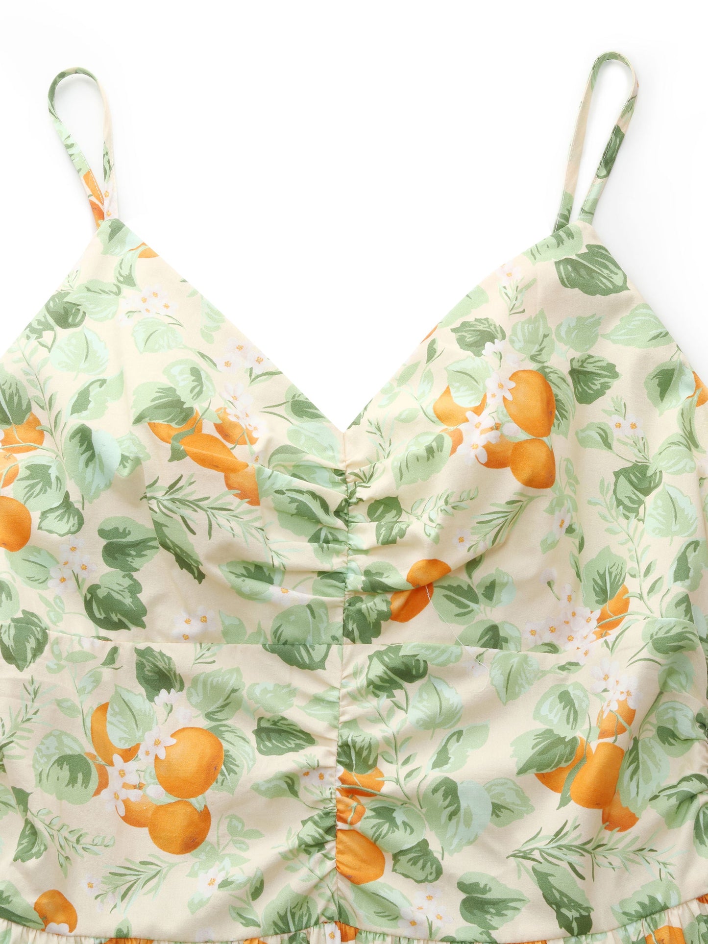 Cotton Floral Print Strap Maxi Dress And Openwork Cardigan Two-Piece Set
