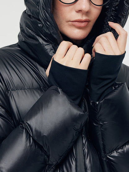 Windproof Warm Hooded Goose Down Jacket