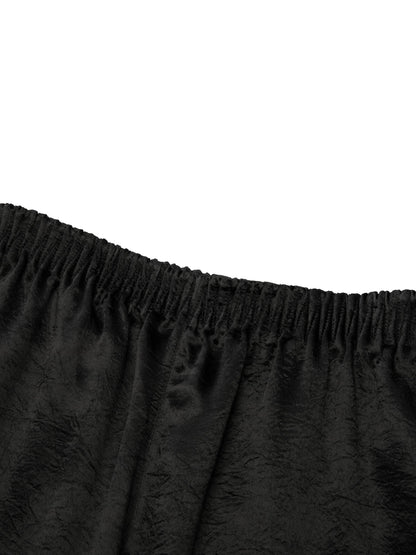 100% Acetate Ruched Side Top And Pants Two-Piece Set