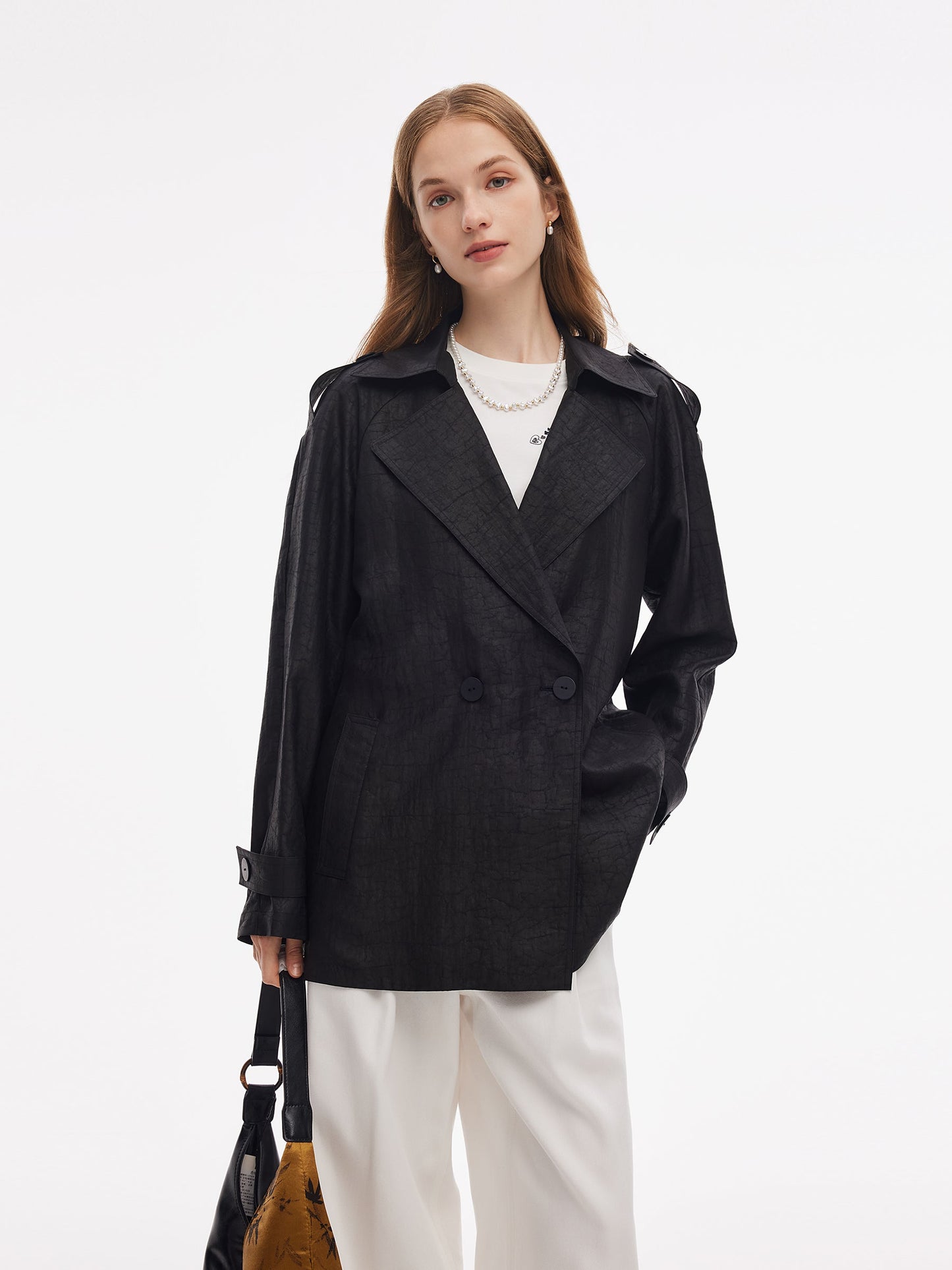 18MM Gambiered Canton Gauze Women Trench Coat