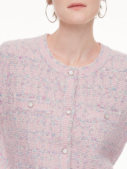 Wool Blend Jacquard Women Cardigan