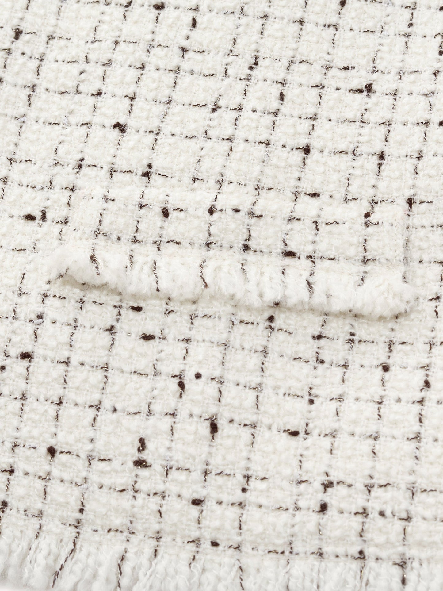 Wool Blend Tweed Frayed Hem Women Jacket