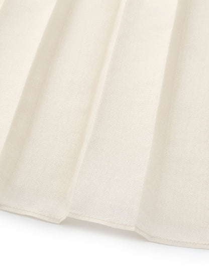 Modal Acetate Blend Asymmetrical Hem Knit Top And Pleated Skirt Two-Piece Set