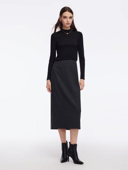 Knit Tank And Skirt And Long Sleeve Top Three-Piece Set