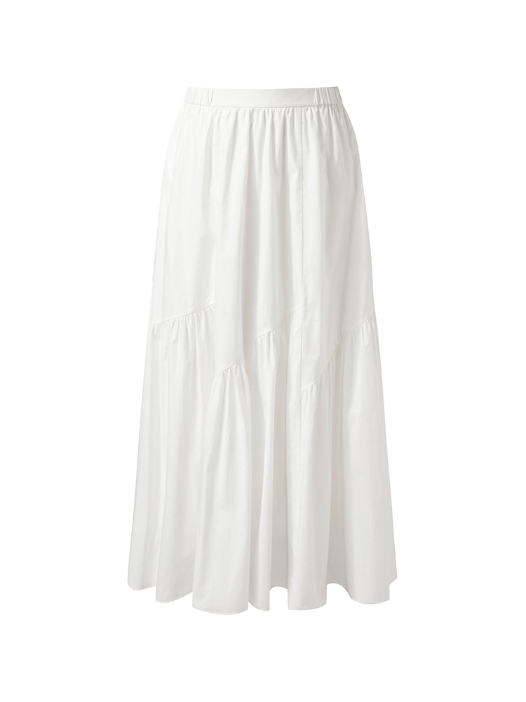 100% Cotton A-Line Elastic Waist Women Skirt