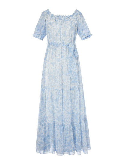 10MM Mulberry Silk Convertible Neck Women Belted Maxi Dress