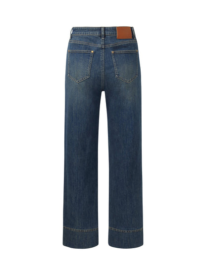 Denim Women Ankle-Length Cuffed Jeans