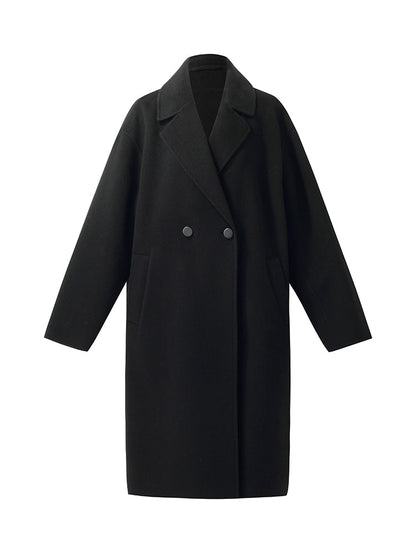 Wool Cashmere Double-Faced Unisex Mid-Length Coat