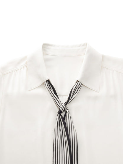 [Preview] 22MM Mulberry Silk Women Blouse With Silk Scarf