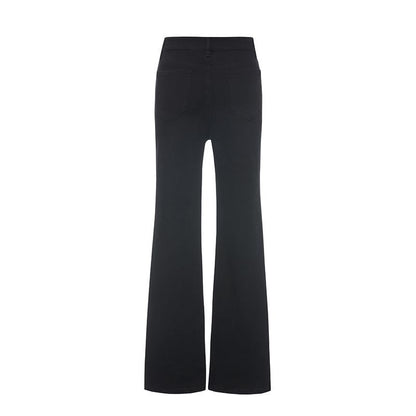 Black Split Hem Flare Jeans