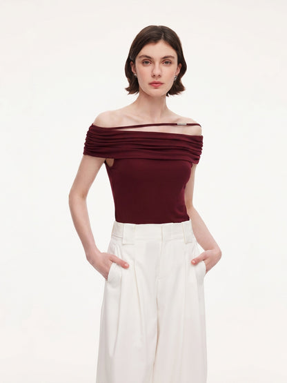 Modal Off Shoulder Women Stretchy Knit Top