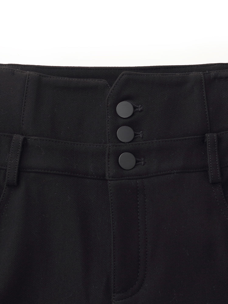 Knitted Slit Flared Women Pants