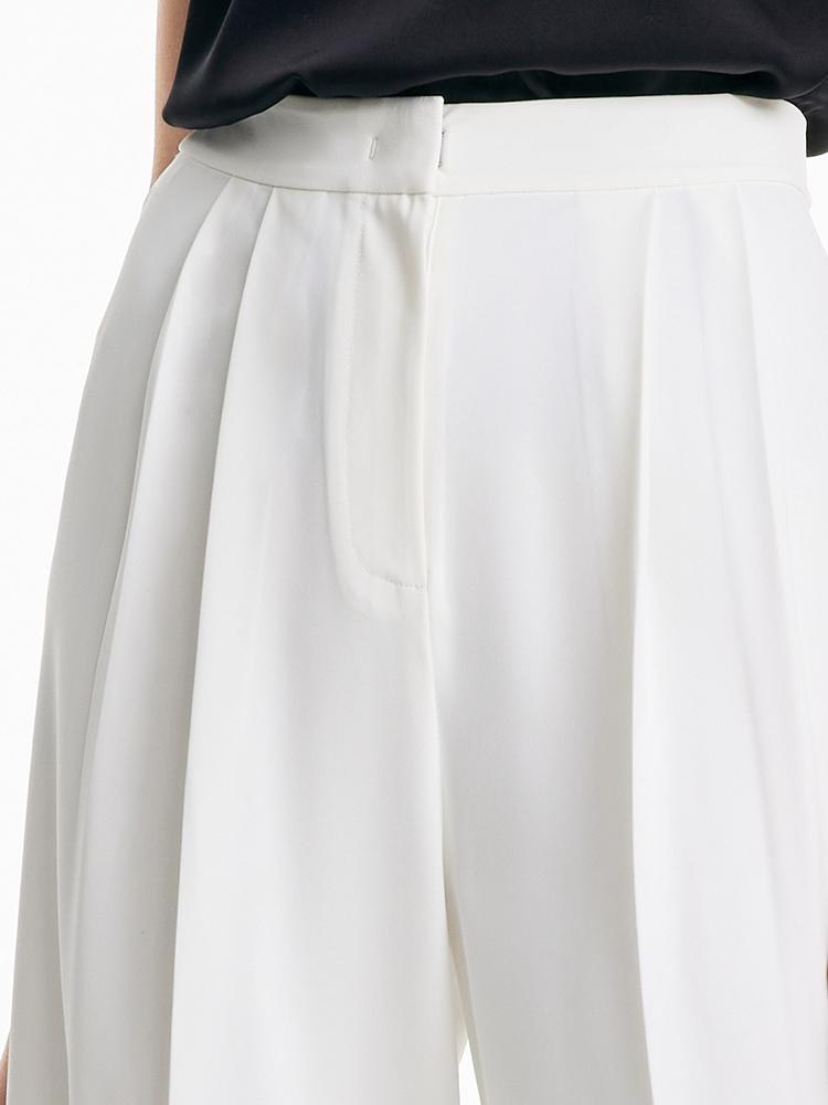 White Wide Leg Suit Pants