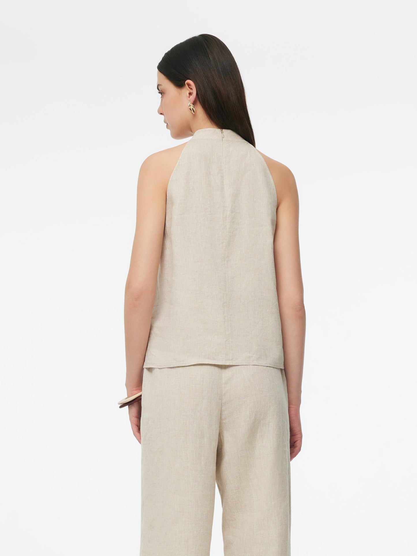 100% Linen Women Halter Tank Top