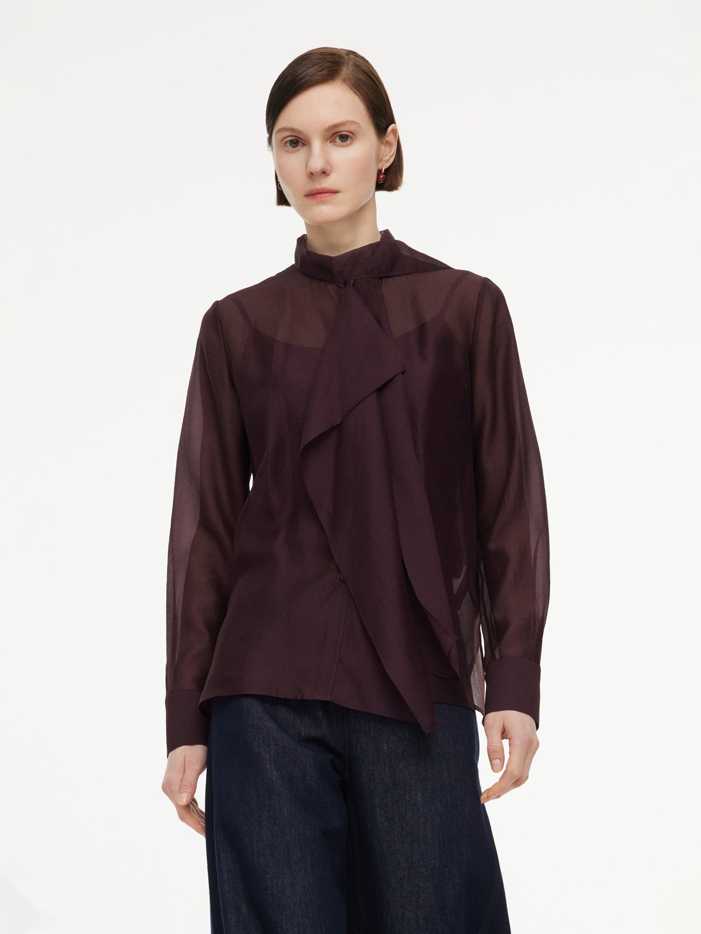 [Preview] Tie Front Women Shirt With Camisole