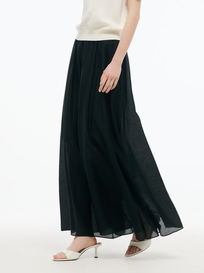 Tencel Blend Elastic Waist Women Culottes