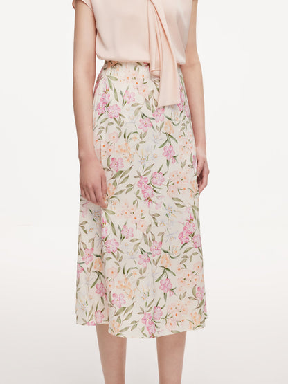 19MM Mulberry Silk Floral Print Women Skirt