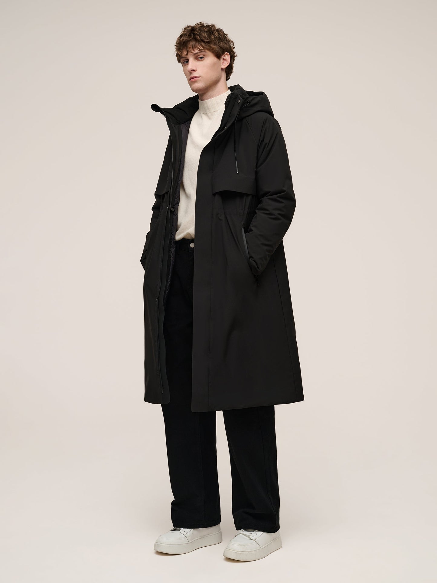 Hooded Unisex Goose Down Trench Coat