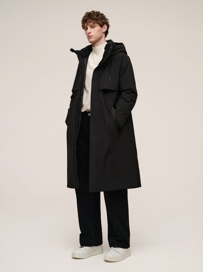 Hooded Unisex Goose Down Trench Coat