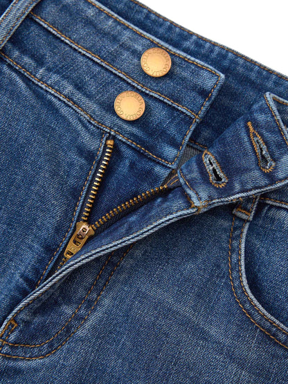 Denim Micro-Flared Women Ankle-Length Jeans