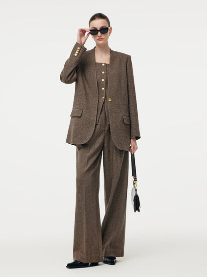 100% Washable Wool Women Full Length Pants