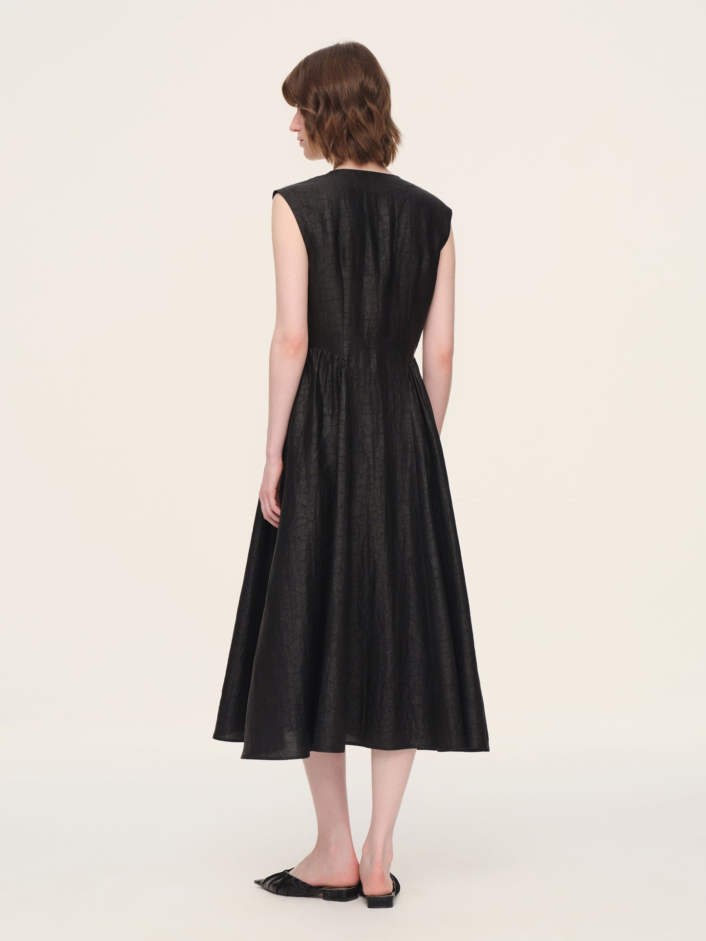 18MM Gambiered Canton Gauze Women Cap Sleeve Maxi Dress