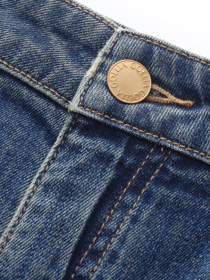 Denim Women Ankle-Length Cuffed Jeans