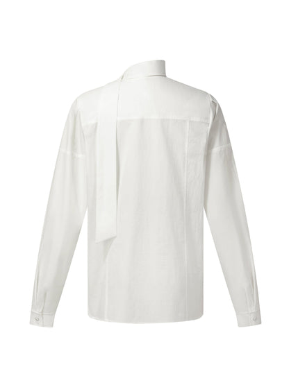 [Preview] V-Neck Long Sleeve Women Blouse With Ribbon