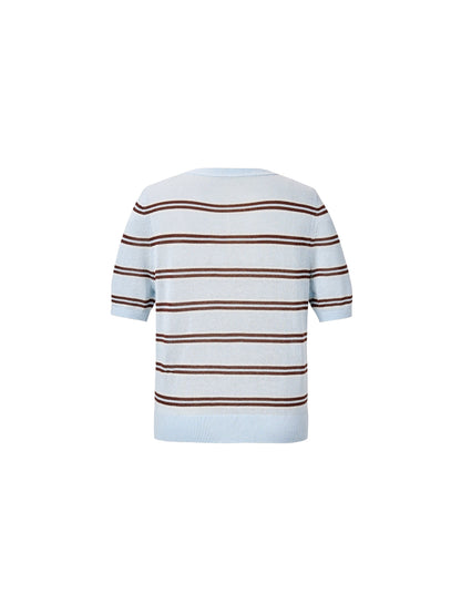 Crew Neck Stripe Women T-Shirt