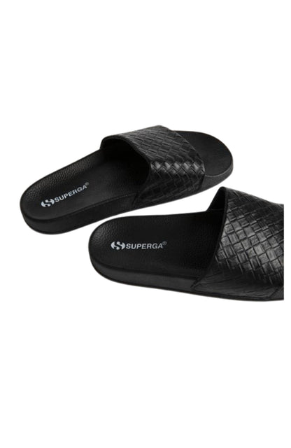 1908 Slides Woven Leather Black