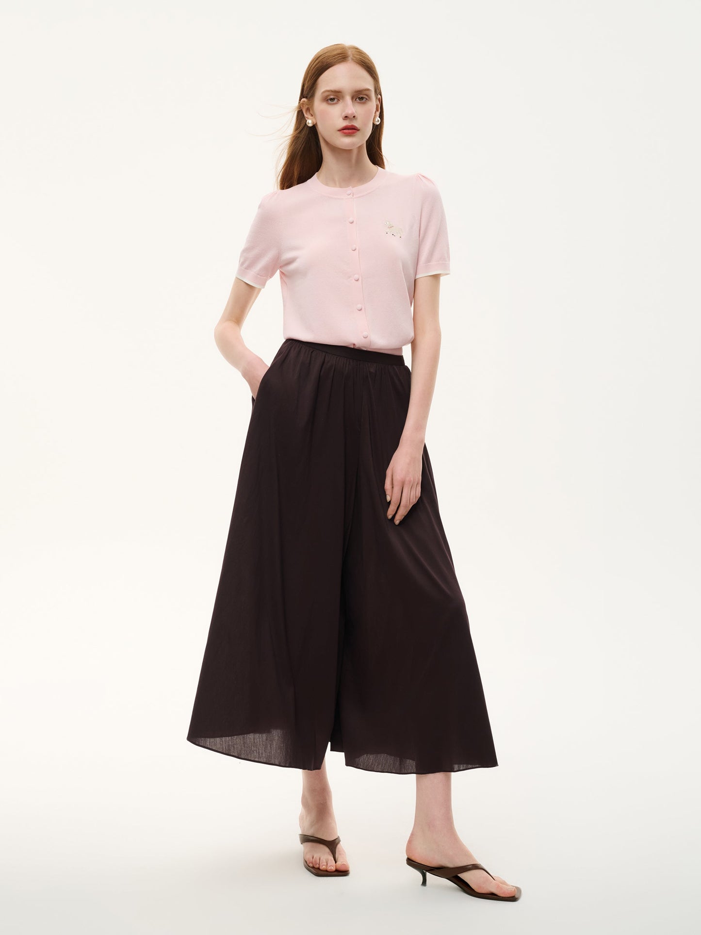 Cotton Blend A-Line Women Culottes