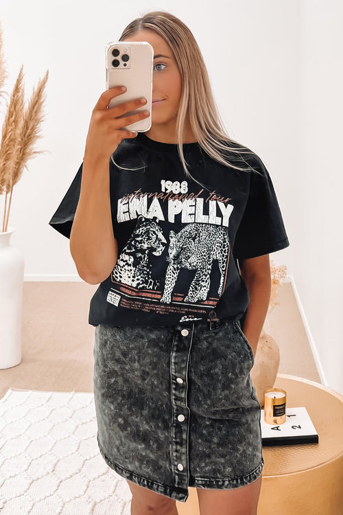 1988 Cheetah Tour Tee Washed Black