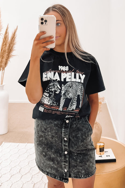 1988 Cheetah Tour Tee Washed Black