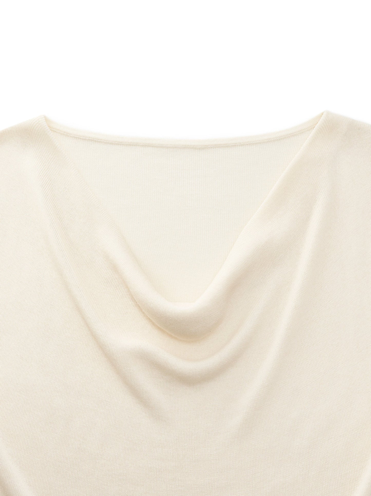 Tencel Mulberry Silk Cowl Neck Women Cap Sleeve Knit Top