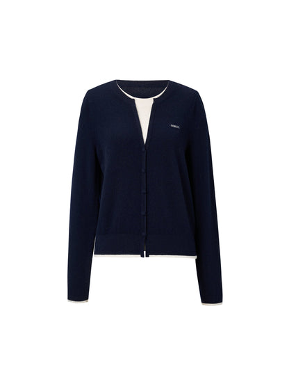 [Preview] 100% Wool Color Block Women Knit Top