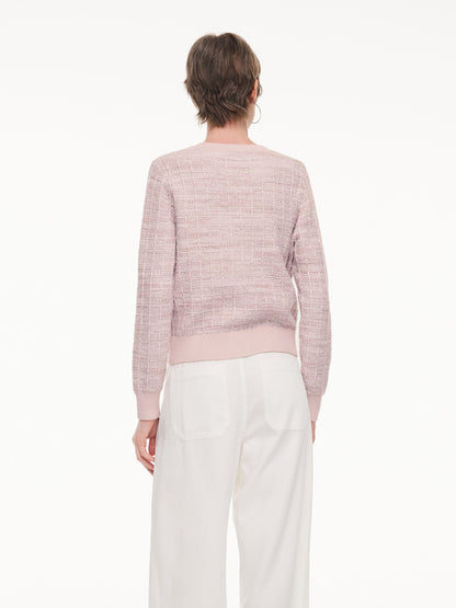 Textured Round Neck Women Stretchy Cardigan