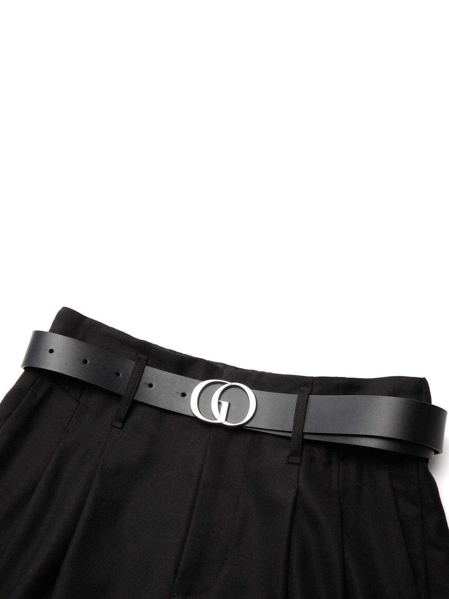 100% Worsted Wool Straight Leg Women Pants With Belt