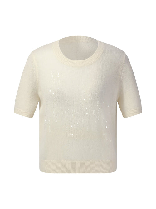 [Preview] 100% Cashmere Sequins Women Knit Top