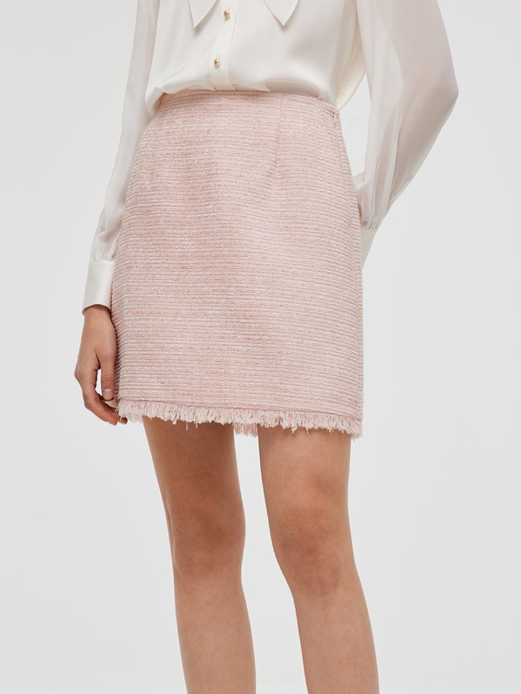 Tweed A-Line Women Mini Skirt